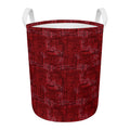 Red And Black African Ethnic Print Round Laundry Basket