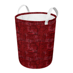 Red And Black African Ethnic Print Round Laundry Basket