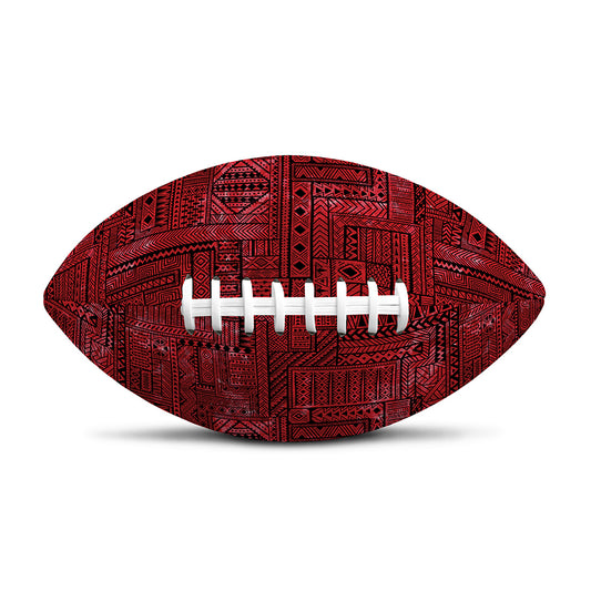 Red And Black African Ethnic Print Rugby Ball