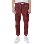 Red And Black African Ethnic Print Scuba Joggers