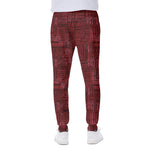 Red And Black African Ethnic Print Scuba Joggers