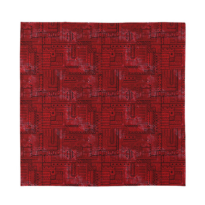 Red And Black African Ethnic Print Silk Bandana