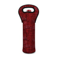 Red And Black African Ethnic Print Single Neoprene Wine Tote