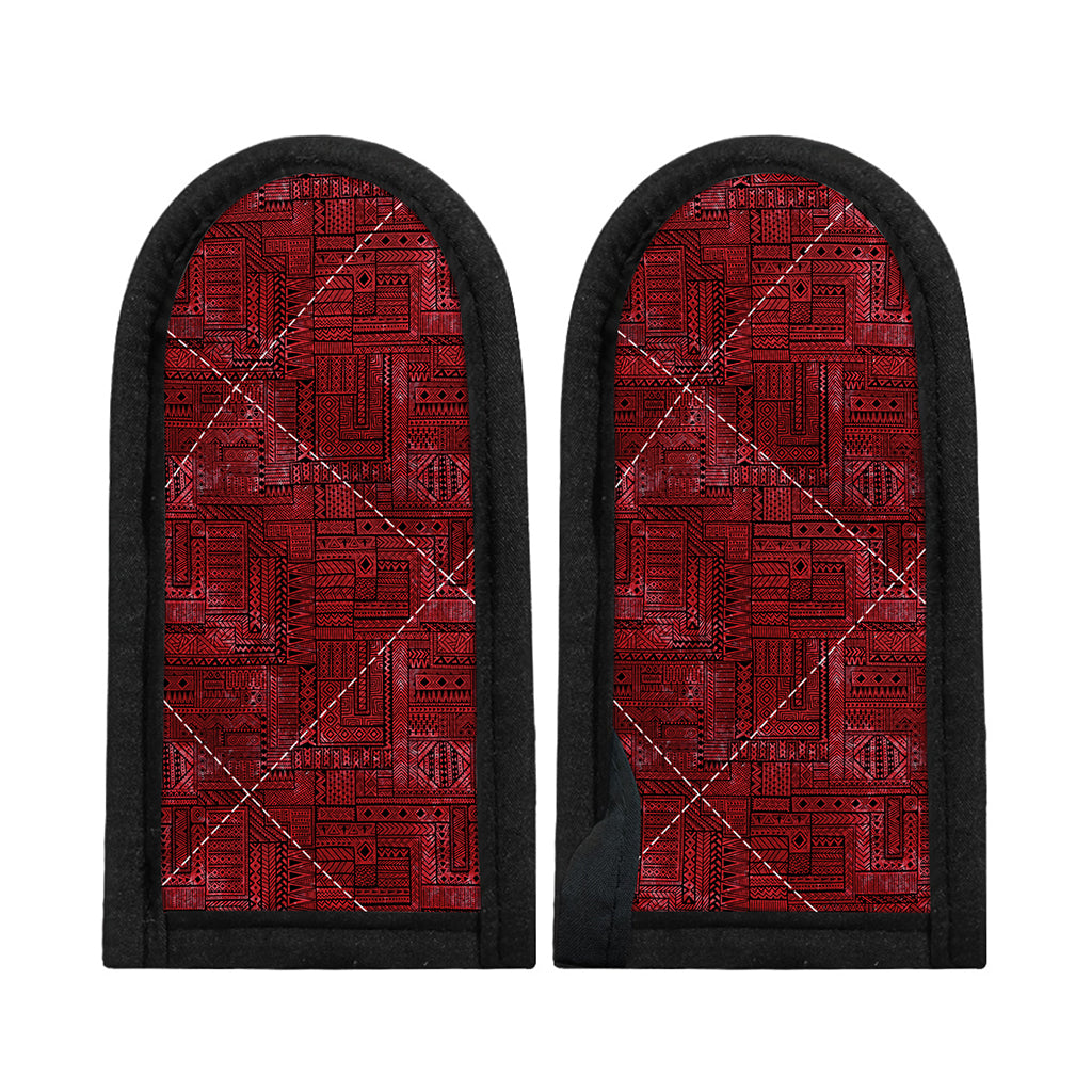 Red And Black African Ethnic Print Skillet Handle Cover