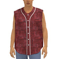 Red And Black African Ethnic Print Sleeveless Baseball Jersey