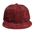 Red And Black African Ethnic Print Snapback Cap