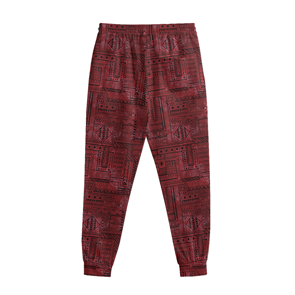Red And Black African Ethnic Print Sweatpants