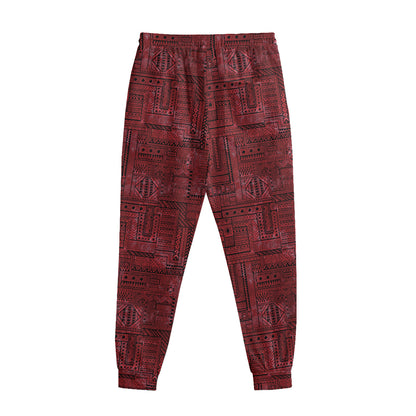 Red And Black African Ethnic Print Sweatpants