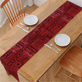Red And Black African Ethnic Print Table Runner