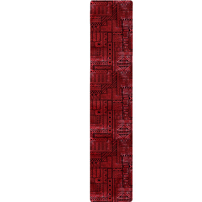 Red And Black African Ethnic Print Table Runner