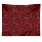 Red And Black African Ethnic Print Tapestry
