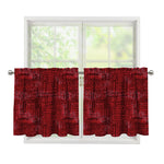Red And Black African Ethnic Print Tier Curtains