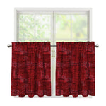 Red And Black African Ethnic Print Tier Curtains