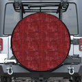 Red And Black African Ethnic Print Tire Cover