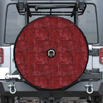 Red And Black African Ethnic Print Tire Cover With Camera Hole