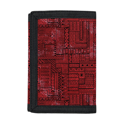 Red And Black African Ethnic Print Trifold Wallet