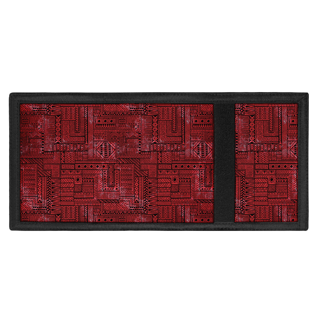 Red And Black African Ethnic Print Trifold Wallet