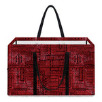Red And Black African Ethnic Print Utility Tote Bag