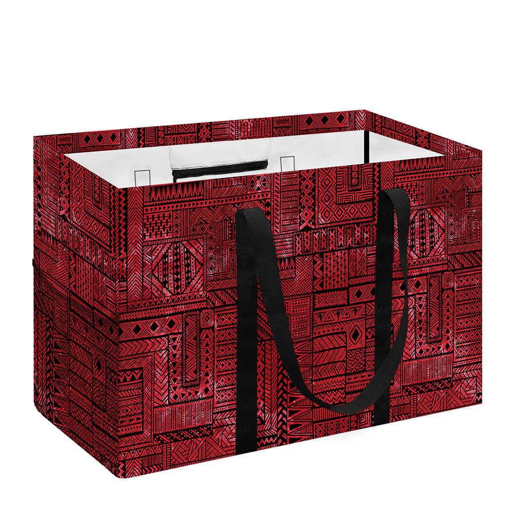 Red And Black African Ethnic Print Utility Tote Bag