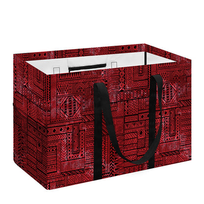 Red And Black African Ethnic Print Utility Tote Bag