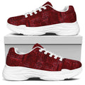 Red And Black African Ethnic Print White Chunky Shoes