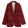 Red And Black African Ethnic Print Women's Blazer