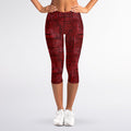 Red And Black African Ethnic Print Women's Capri Leggings
