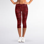Red And Black African Ethnic Print Women's Capri Leggings