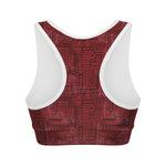 Red And Black African Ethnic Print Women's Sports Bra