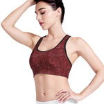 Red And Black African Ethnic Print Women's Sports Bra