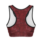 Red And Black African Ethnic Print Women's Sports Bra