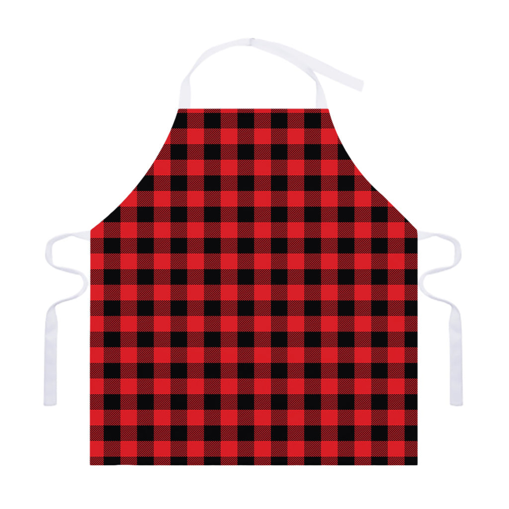 Red And Black Buffalo Check Print Adjustable Apron