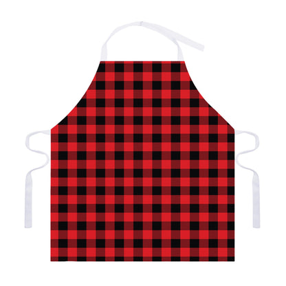 Red And Black Buffalo Check Print Adjustable Apron