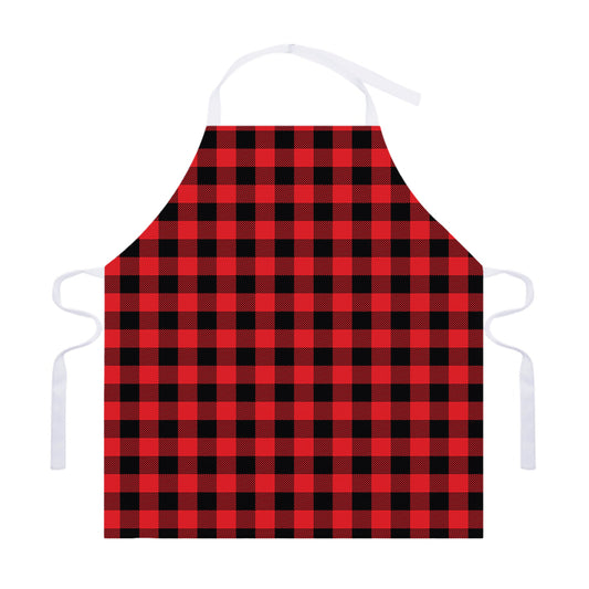 Red And Black Buffalo Check Print Adjustable Apron