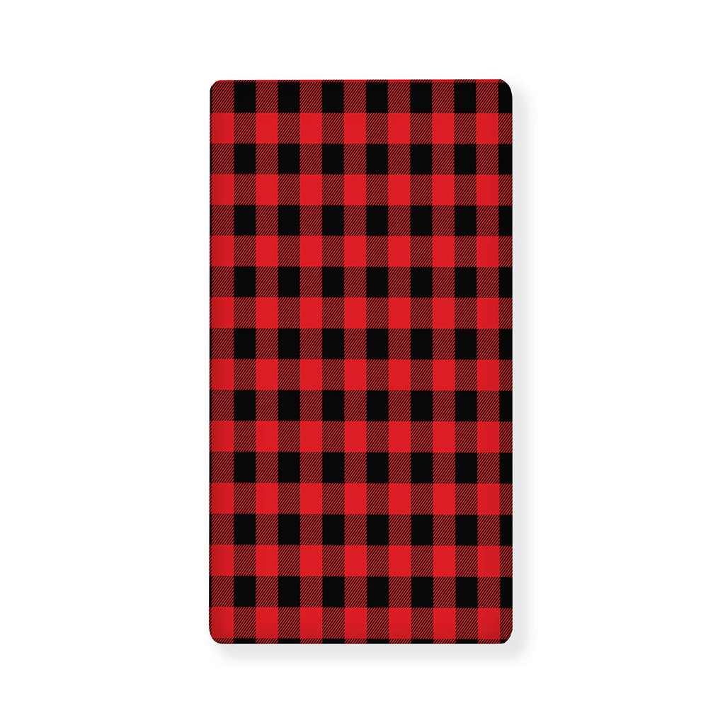 Red And Black Buffalo Check Print Baby Crib Sheet