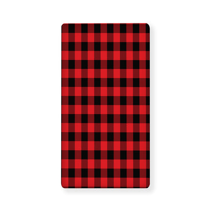 Red And Black Buffalo Check Print Baby Crib Sheet