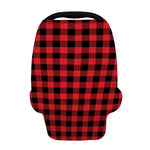 Red And Black Buffalo Check Print Baby Seat Cover