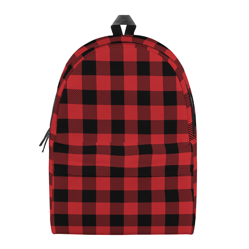 Red And Black Buffalo Check Print Backpack