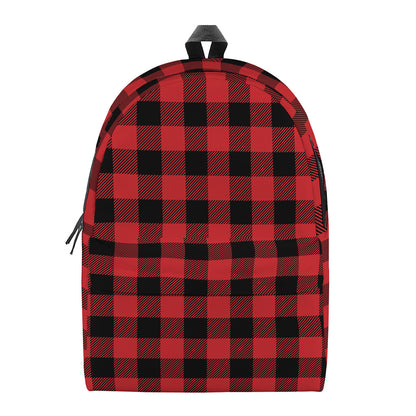 Red And Black Buffalo Check Print Backpack