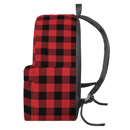 Red And Black Buffalo Check Print Backpack