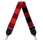 Red And Black Buffalo Check Print Bag Strap