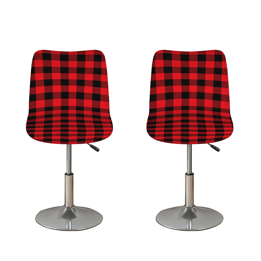 Red And Black Buffalo Check Print Bar Stool Covers