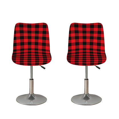 Red And Black Buffalo Check Print Bar Stool Covers