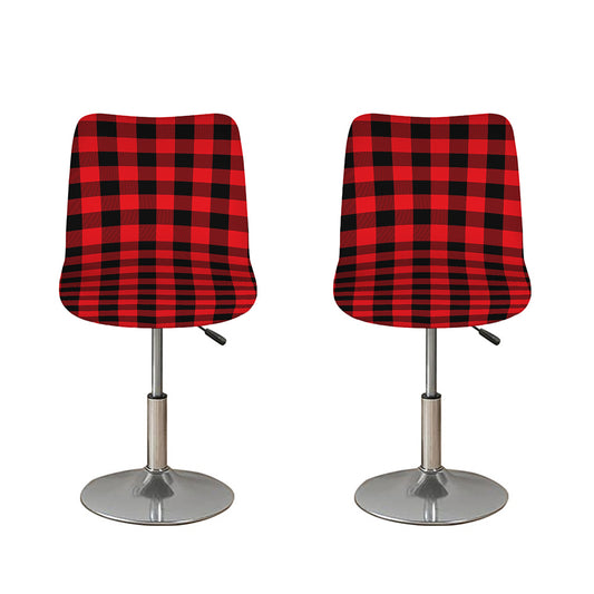 Red And Black Buffalo Check Print Bar Stool Covers