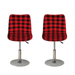 Red And Black Buffalo Check Print Bar Stool Covers