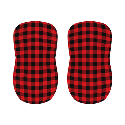 Red And Black Buffalo Check Print Bar Stool Covers