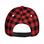 Red And Black Buffalo Check Print Baseball Cap