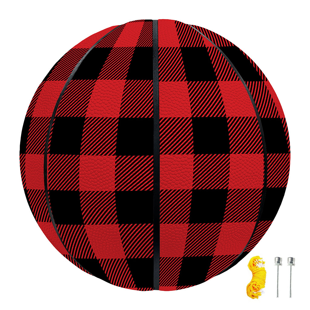 Red And Black Buffalo Check Print Basketball
