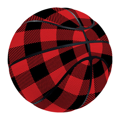 Red And Black Buffalo Check Print Basketball