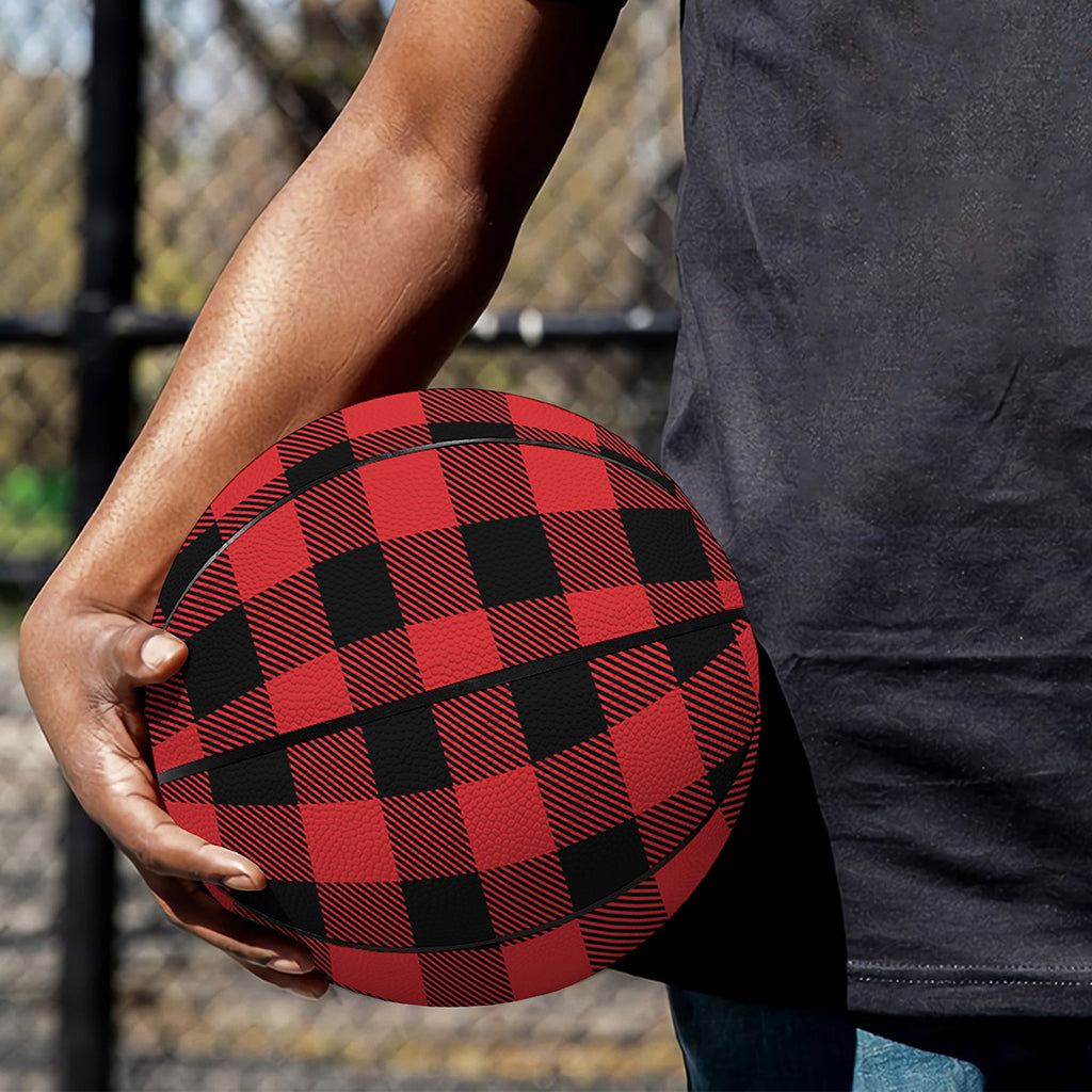 Red And Black Buffalo Check Print Basketball